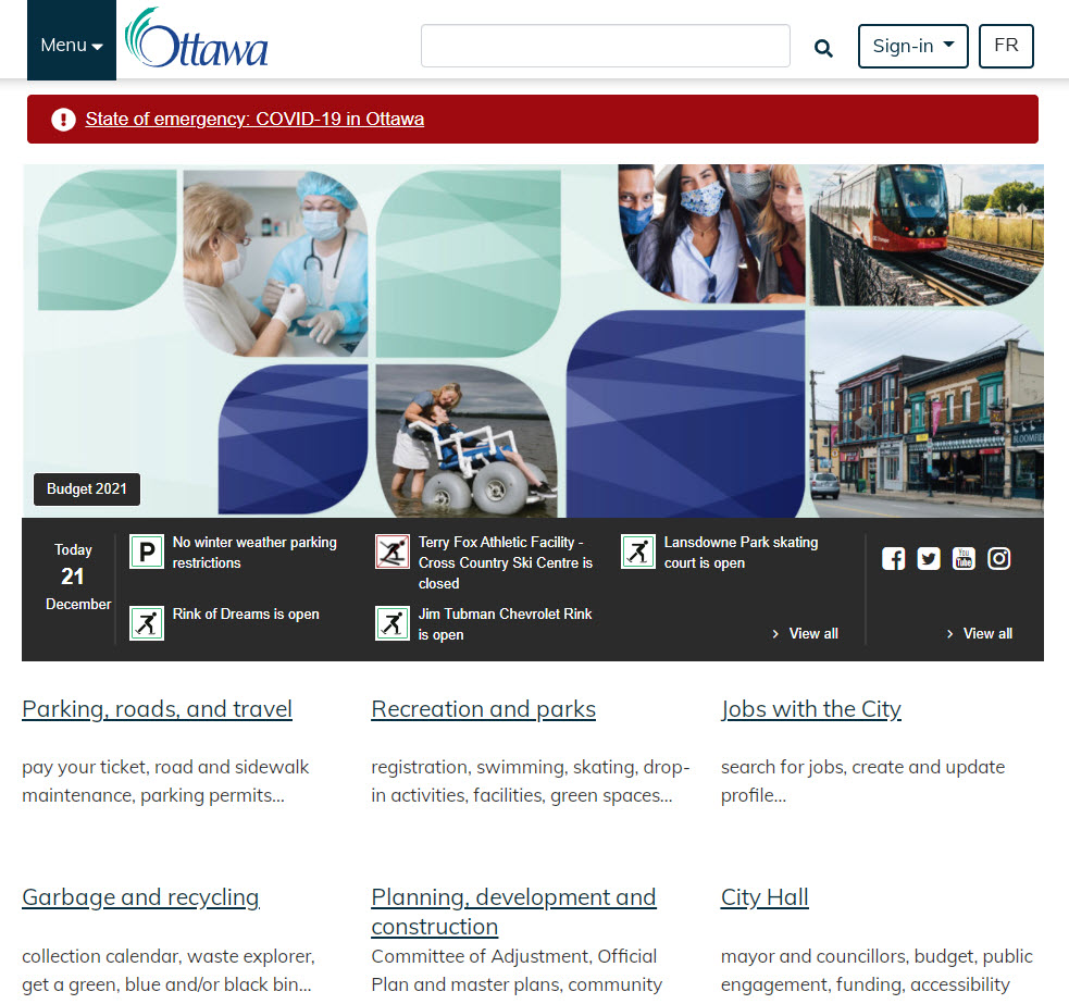 City of Ottawa website